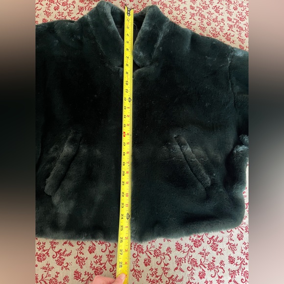 Free people green faux fur fluffy zip jacket emerald mob wife bomber jacket - Picture 12 of 14